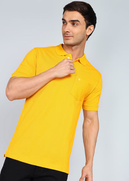 eSiddhi Premium Golden Yellow Polo T-Shirt