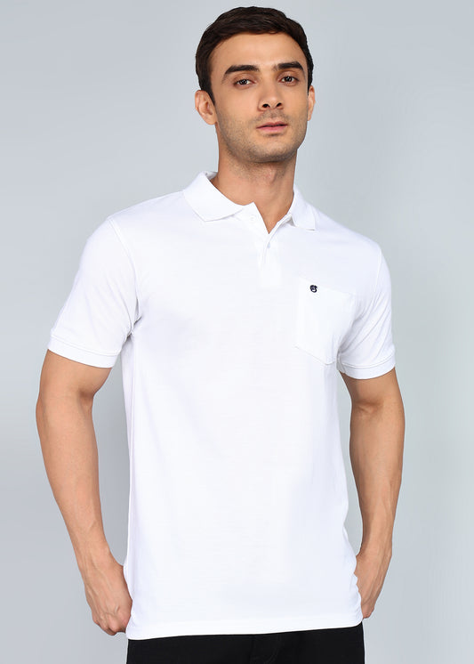 eSiddhi Premium White Polo T-Shirt