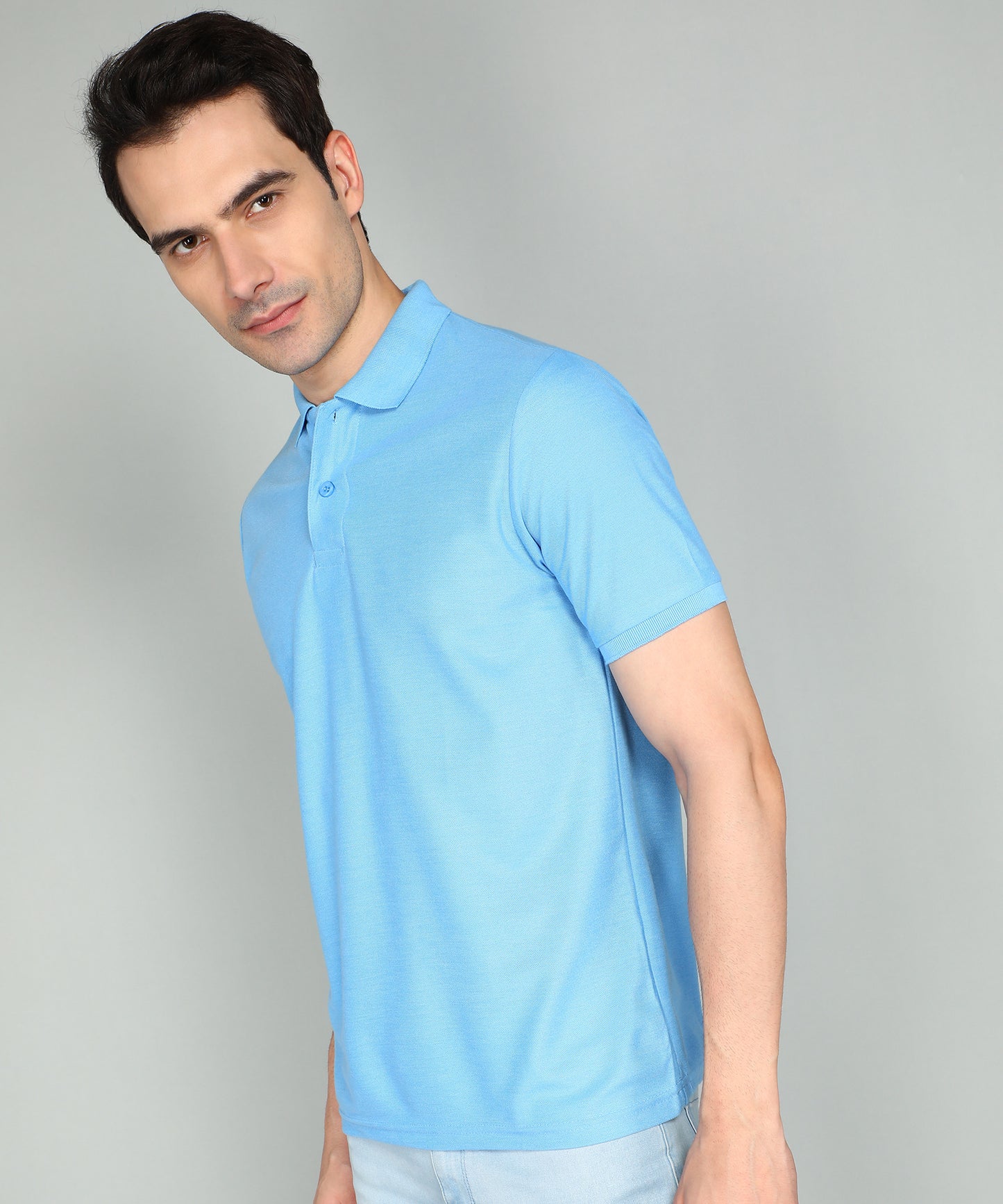 eSiddhi Classic Light Sky Blue Polo T-Shirt