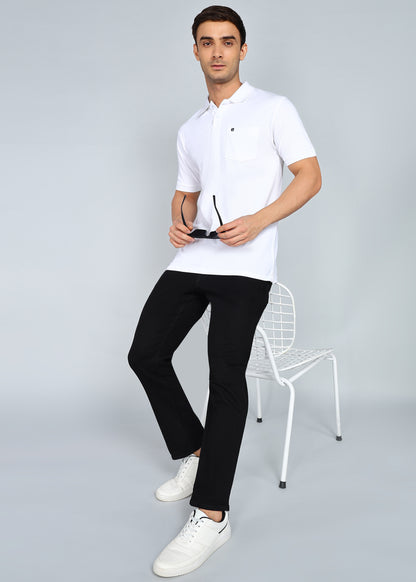 eSiddhi Premium White Polo T-Shirt