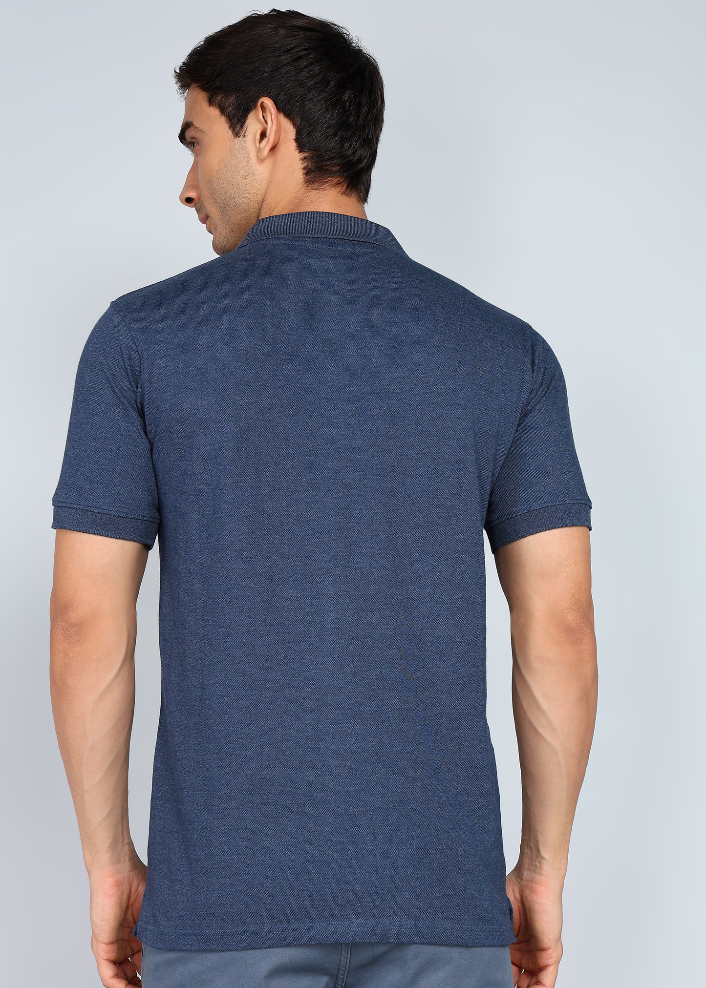 eSiddhi Premium Navy Melange Polo T-Shirt