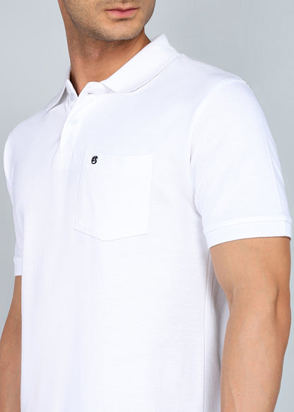 eSiddhi Premium White Polo T-Shirt