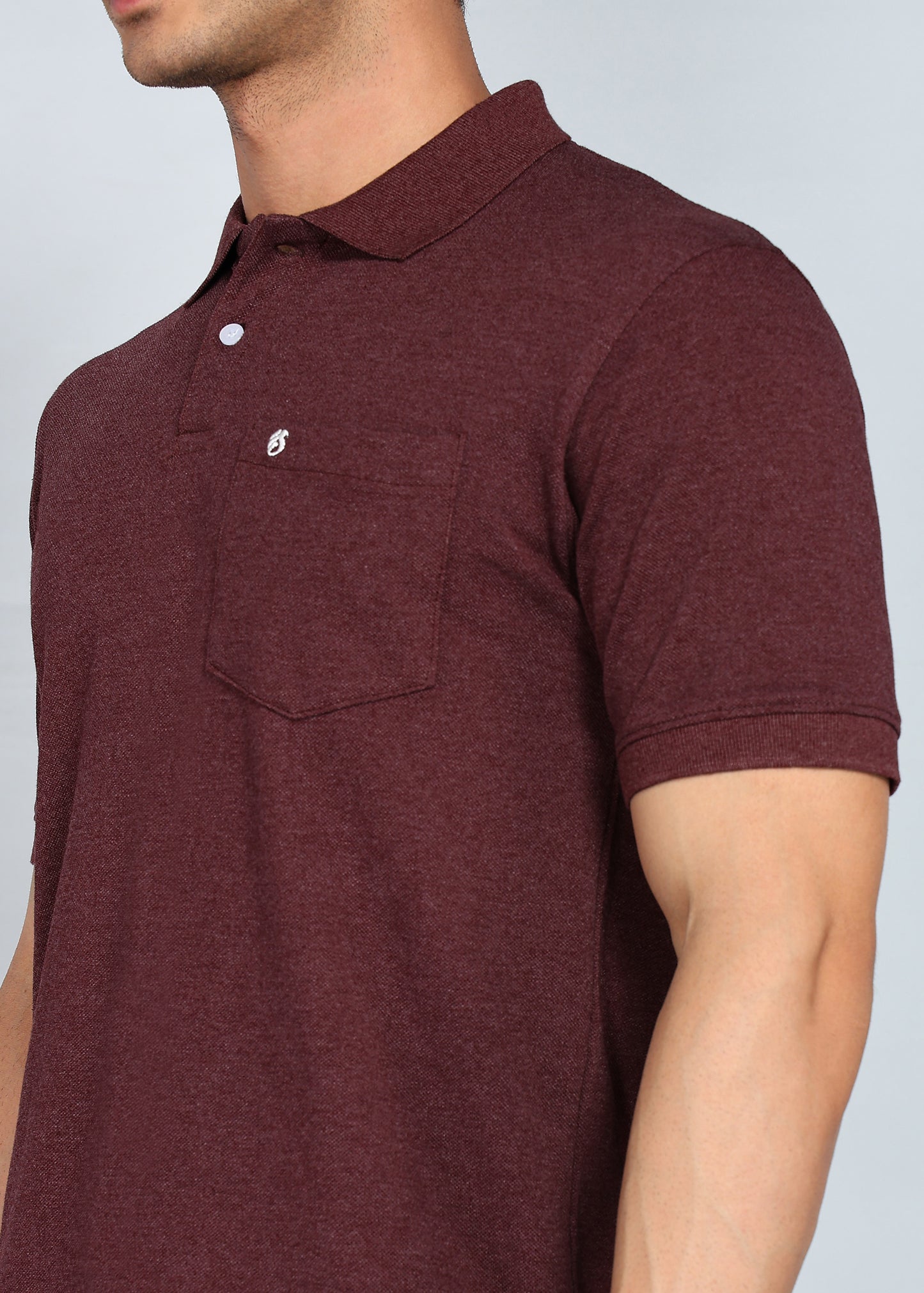 eSiddhi Premium Maroon Melange Polo T-Shirt