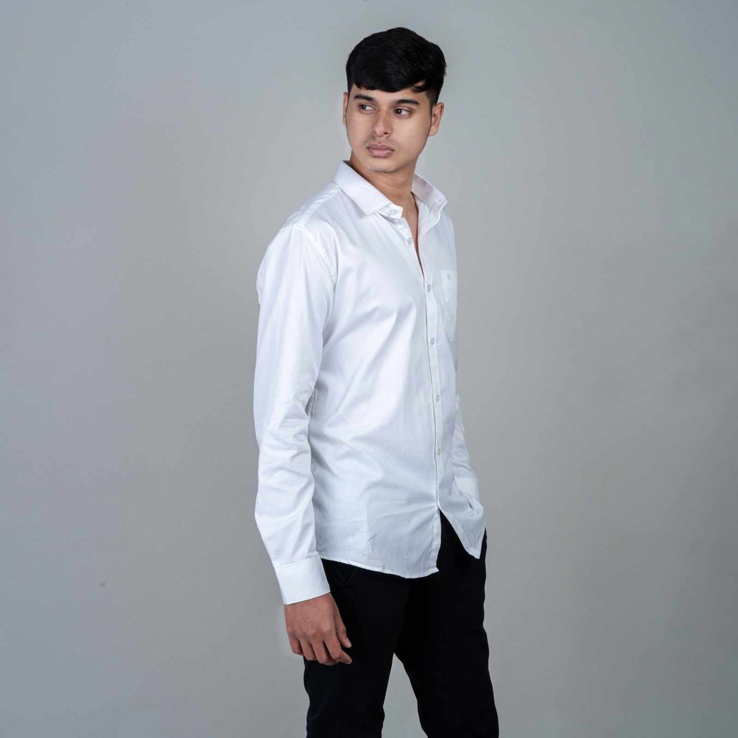 Cotton Regular Full Shirt - Classic White