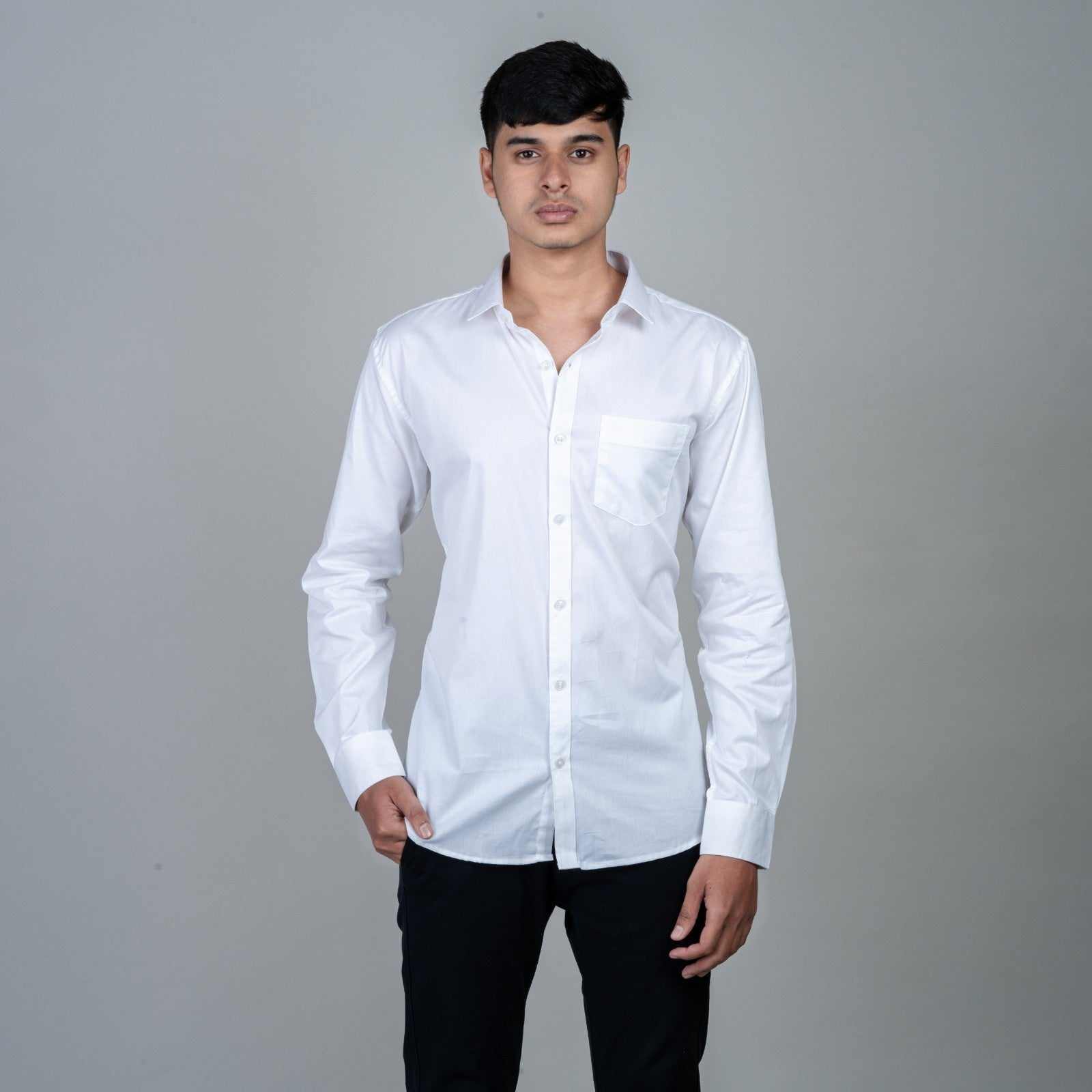 Cotton Regular Full Shirt - Classic White