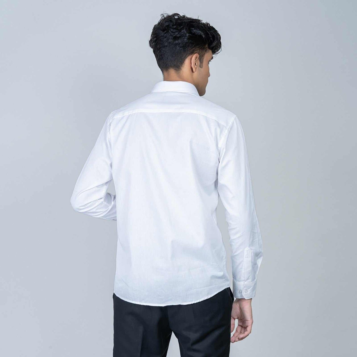 Cotton Regular Full Shirt -white